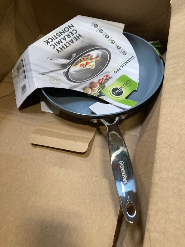 Photo 1 of ***ONLY ONE***


GreenPan Valencia Pro Hard Anodized Healthy Ceramic Nonstick 112" Frying Pan Skillet Set, PFAS-Free, Induction, Dishwasher Safe, Oven Safe, Gray