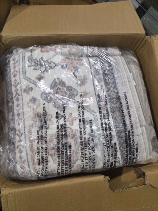 Photo 1 of ***NOT THE SAME COLOR/VIEW ALL IMAGES*** Lessymo Washable Rugs for Living Room, 9x12 Large Area Rug for Bedroom Dining Home Office, Soft Non-Slip Vintage Stain Resistance Oushak Carpet, Boho Neutral Farmhouse Decor, Beige Brown