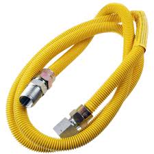 Photo 1 of ** SIMILAR** Eastman 72 Inch x 3/8 Inch OD Gas Line Connector with 3/4 Inch x 1/2 Inch MIP Fitting Ends for Natural Gas and Liquid Propane, Stainless Steel, Yellow, 20YE545072B