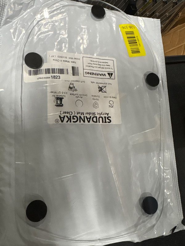 Photo 1 of **MINOR DAMAGED**
Mixer Slider Mat for KitchenAid 4.5 QT Tilt Head Stand Mixer, Sliding Tray Slider Pad for Kitchen Aid 4.5 Qt Stand Mixers Accessories, Clear