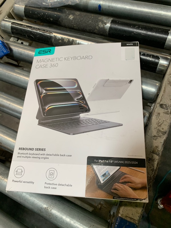 Photo 1 of [Upgraded] ESR iPad Pro 13 Inch Case with Keyboard (M5/M4, 2025/2024), iPad Pro 13 Keyboard Case with Magnetic Stand, Portrait/Raised Modes for iPad Pro 13, Removable, Rebound 360 Series,White