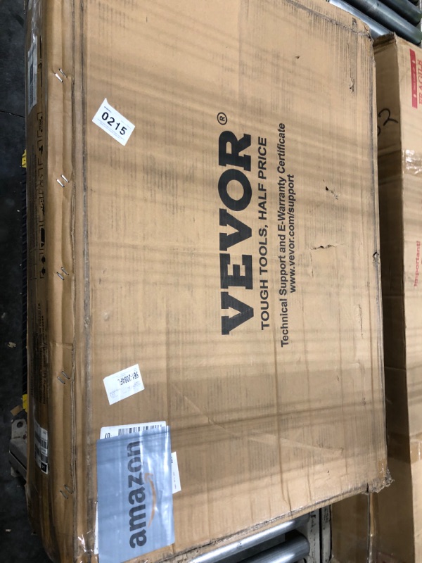 Photo 1 of *MAJOR DAMAGE*
VEVOR Utility Service Cart, 2 Shelf 550LBS Heavy Duty Plastic Rolling Utility Cart with 360° Swivel Wheels (2 with Brakes), Large Lipped Shelf, Ergonomic Storage Handle for Warehouse/Garage/Cleaning