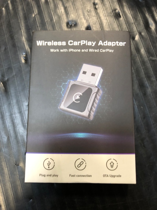 Photo 1 of [ONE PCS] JDG Wireless CarPlay Adapter, Converts Wired CarPlay to Wireless, for Cars with Built-in Wired Apple Carplay, Super Mini USB Design Car Play Adapter for iPhone, (Black)