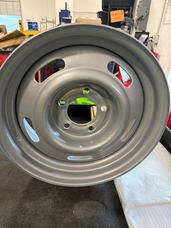 Photo 1 of ***16x7***Speedway Motors GM Rally Truck Wheel, 15x10 Steel Rim with 5x5 BP & Silver Gloss Finish, Classic Five-Slot Style Compatible with most GM C10, Blazer, Jimmy and Other 1/2-Ton Truck