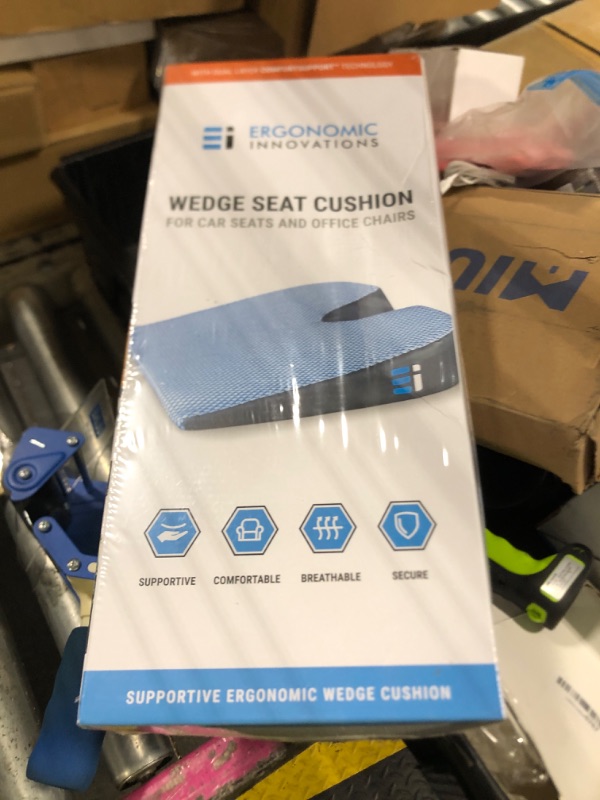 Photo 1 of ** FACTORY SEALED ** Premium Wedge Car Seat Cushion for Driving - Sciatica Seat Cushion for Car, Office, Home, Back Pain, Hip Support, Sciatica Pain Relief - Ergonomic Non-Slip Memory Foam Driving Pillow 17.5 x 15 x 3.5