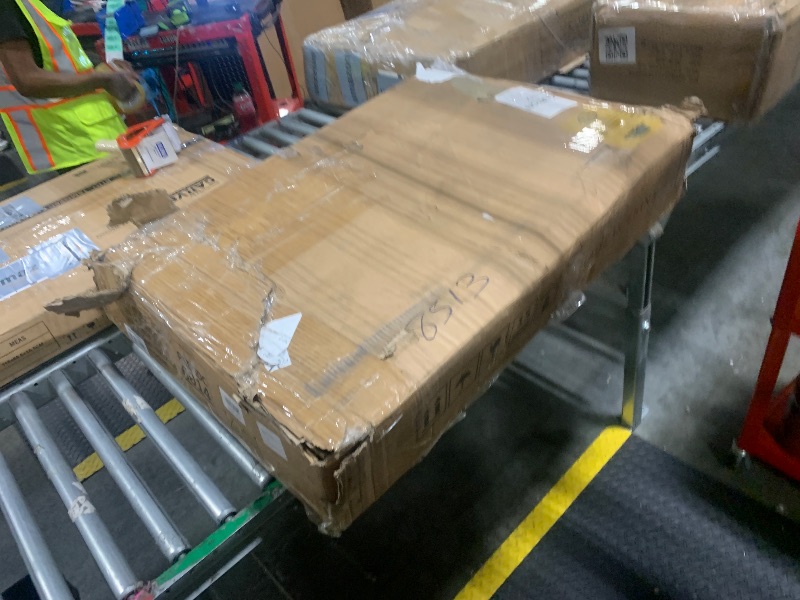 Photo 1 of ***Partial Set*** ***Only Box 1 Of 2*** DWVO 71" Double Dog Crate Furniture with LED Light & Power Outlets, Heavy Duty Dual Dog Kennel TV Stand w Storage Shelves Sliding Doors, Wooden Two Dog Cage Table 2 Medium Large Dogs, Black Oak