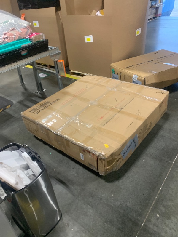 Photo 1 of ***Partial Set*** ***Only Box 1 Of 2*** Merax 9 Pieces Outdoor Dining Set for 8 People, Acacia Wood Patio Furniture Sets with 1 Square Table, 4 Cushioned Chairs and 4 Ottomans for Backyard, Garden, Lawn, Poolside, Space Saving Design, Gray