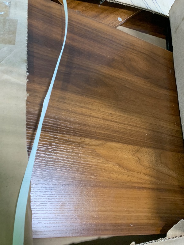Photo 1 of [Missing Mirror, see live photos] Large Makeup Vanity Desk with Mirror and Lights, Vanity Desk with 6 Drawers & Storage Shelves, Vanity Table with Power Outlet, 3 Color Modes & Adjustable Brightness Dressing Table, Bedroom,Walnut1