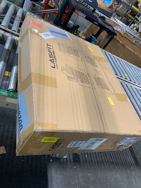 Photo 1 of ***AS IS ALL SALES FINAL   NO RETURNS **LASFIT Floor Mats&Trunk Mat&Backrest Mat for Rivian R1S 2025, TPE All Weather Floor Mats Custom Fit Floor Liner&Cargo Mat for R1S 2025 1st & 2nd & 3rd Row Full Set Car Mats and Cargo Liner