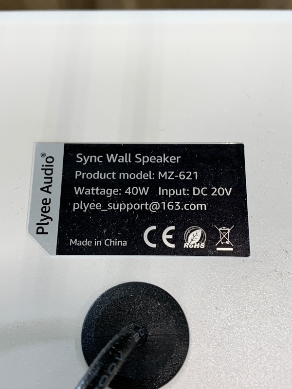Photo 1 of *** 1 PACK *** Plyee Audio 400W Outdoor Bluetooth Speakers, Wireless Sync Between Speakers, Powerful Bass, Wall Mount for Patio, Porch, Gazebo, Garage, 2-Pack, White(MZ-621)