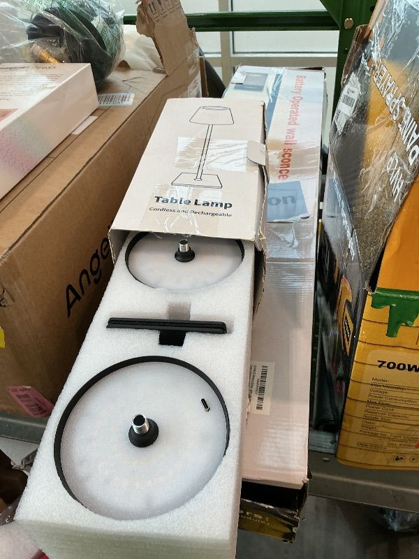 Photo 1 of [MISSING ONE TUBE STAND] KDG 2 Pack Cordless Table Lamp, Portable LED Desk Lamps, 5000mAh Battery Operated, 3 Color Stepless Dimming Up, for Restaurant, Bedroom, Outdoor Camping, Coffee Shop, Night Light, Rechargeable (Black)
