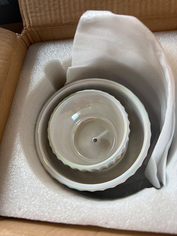 Photo 1 of ****MISSING ONE POTS*****Ton Sin White Plant Pots,Pearl Gold Ceramic Flower Pots 4"+5"+6" Inch Indoor Succulent Pot with Drainage Hole - Decorative Orchid Pots and Herb Pots Set of 3