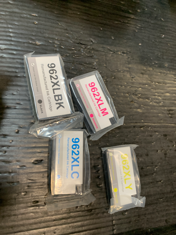 Photo 1 of ***FACTORY SEALED***
962XL High Yield Ink Cartridges Compatible for Combo Pack HP 962XL HP962 HP962XL Replacement for OfficeJet Pro 9015e 9010 9025e 9010e 9012 9015 9018 9020 Printers (Black/Cyan/Magenta/Yellow 4-Pack)