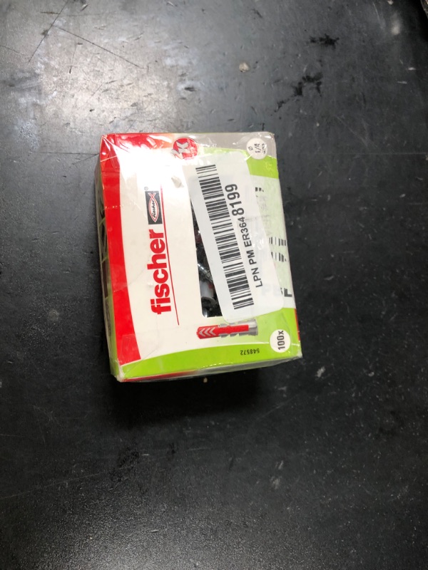 Photo 1 of fischer DuoPower 1/4" x 1-3/16", 100 Plugs Without Screws, Powerful Universal Plug with Intelligent 2-Component Technology for Fastenings in Concrete, Bricks, Drywall, Chipboard, etc