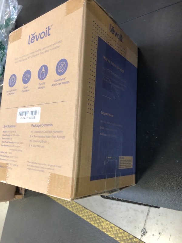 Photo 1 of LEVOIT Top Fill Humidifiers for Bedroom, 2.5L Tank for Large Room, Easy to Fill & Clean, 28dB Quiet Cool Mist Air Humidifier for Home Baby Nursery & Plants, Auto Shut-off and BPA-Free for Safety, 25H