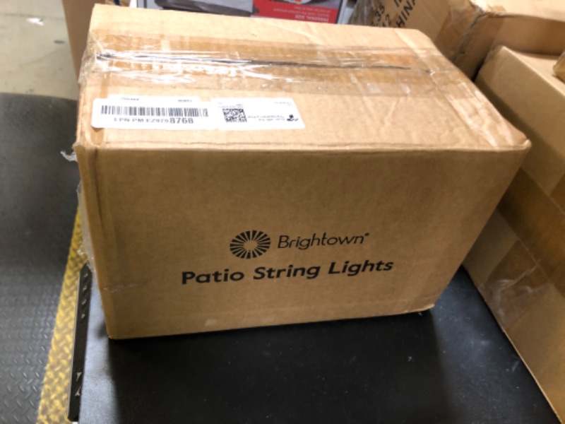 Photo 1 of Brightown 58FT Solar String Lights Outdoor with Remote Cable Ties and Hooks, Commercial Grade Patio Lights with 26 LED Shatterproof Bulbs, 3 Light Modes Hanging Light for Backyard Party Decor