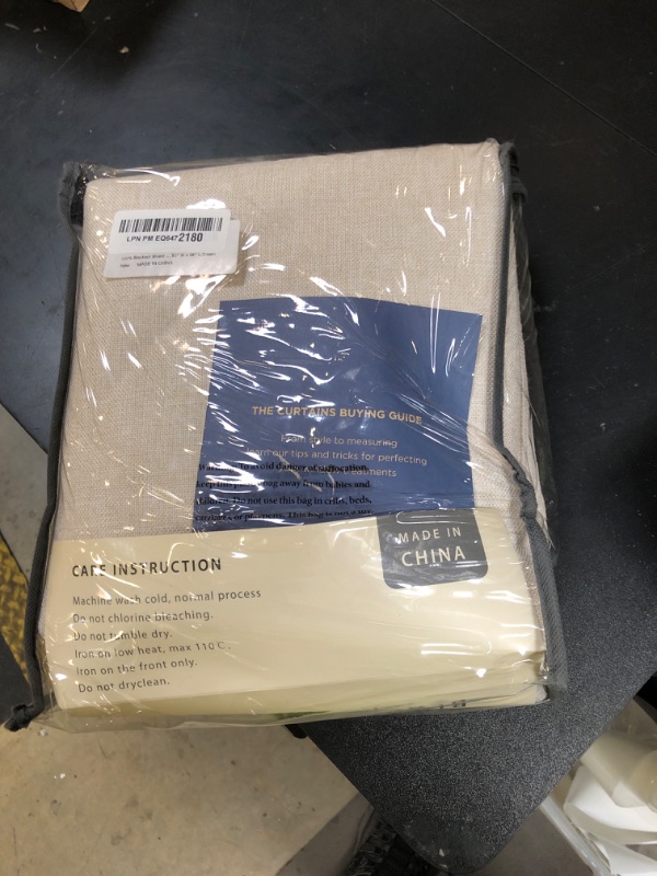 Photo 1 of 100% Blackout Shield Linen Blackout Curtains for Bedroom 96 Inches Long, Back Tab/Rod Pocket Living Room Drapes, Thermal Insulated Blackout Curtains 2 Panels Set, 50" W x 96" L,Cream