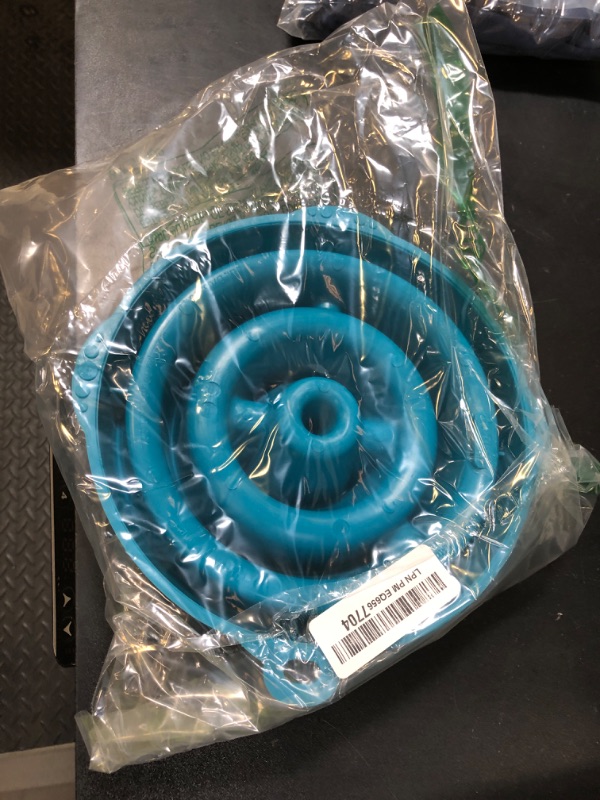 Photo 1 of Outward Hound Fun Feeder Slo Bowl, Medium Slow Feeder Dog Bowl, 2 Cups, Turquoise