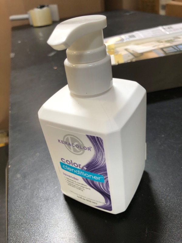 Photo 1 of Keracolor Color + Clenditioner 3-in-1 Color-Depositing Conditioner, Gently Cleanses & Conditions, Semi-Permanent Lavender Hair Color, 12 Fl Oz