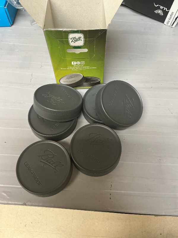 Photo 1 of Ball Leak-Proof Plastic Lids for Glass Mason Jars, Used for Canning, Pickling, Juice, Jam, Jelly (Regular, 6 Count (Pack of 1))