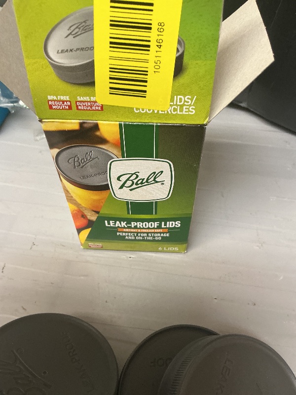 Photo 1 of Ball Leak-Proof Plastic Lids for Glass Mason Jars, Used for Canning, Pickling, Juice, Jam, Jelly (Regular, 6 Count (Pack of 1))