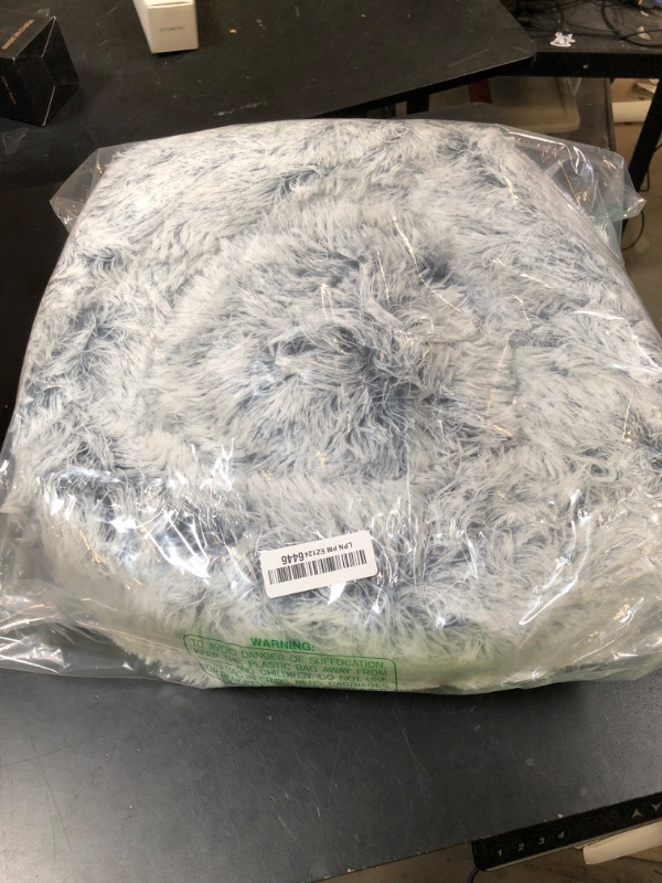Photo 1 of JOLLYVOGUE Calming Dog & Cat Bed for Small Dogs, Anti-Anxiety Donut Cuddler Cozy Soft Round Bed with Anti-Slip Bottom, Fluffy Faux Fur Plush Cushion Beds for Small Medium Dogs (20")