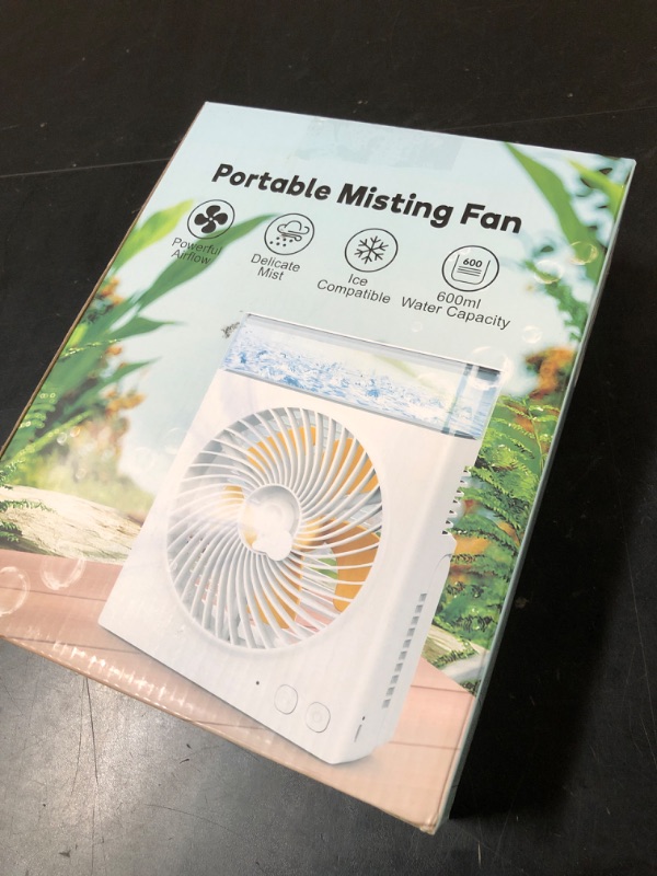 Photo 1 of Misting Fan Portable, 8000mAh 8-Inch Rechargeable Battery Operated Fan with 600mL Water Tank, Cooling Desk Misting Fans for Outside, Perfect Quite Mist Water Spray Fans for Home Office Camping Patio