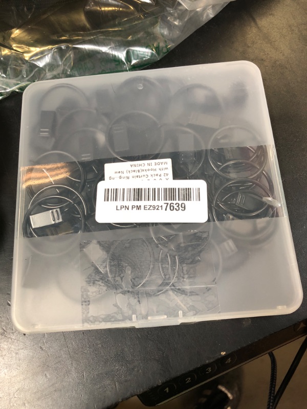 Photo 1 of 42 Pack Curtain Rings with Clips 1.26" Interior Diameter,Metal Drapery Ring with Clips Compatible with up to 1 inch Drapery Rod,Strong Vintage Decorative Rustproof Drapery Ring with Hooks(Black)