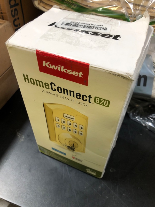 Photo 1 of Kwikset HomeConnect 620 Z-Wave Long Range Enabled Keypad Smart Lock Convenient Keyless Entry, Customizable User Codes, Ring Alarm Compatible, Hub Required, Sold Separately Polished Brass Traditional