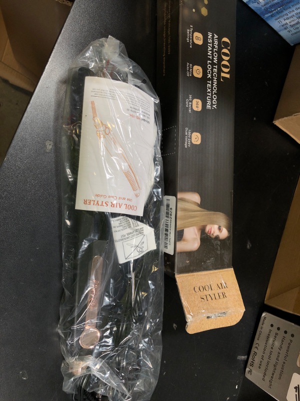 Photo 1 of SKIMI Airflow Styler, Titanium Flat Iron Hair Straightener, Professional Curling Iron with Cooling Air Vents to Lock in Style, 5 Temps & Dual Voltage.