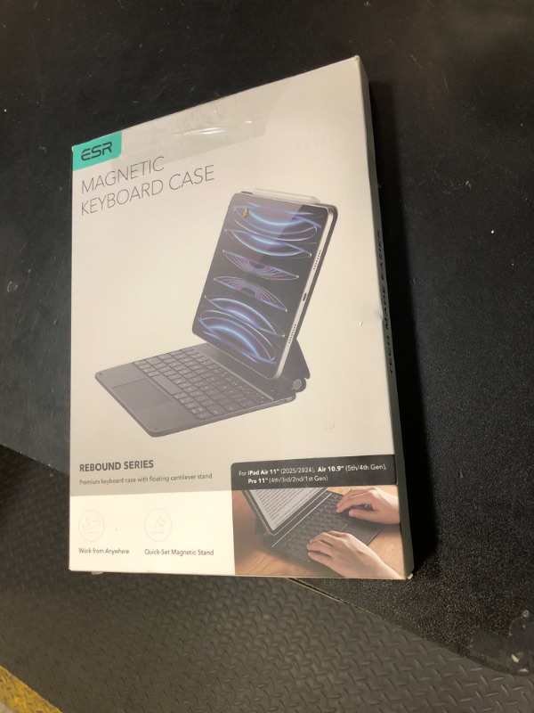 Photo 1 of ESR iPad Air 11 inch Case with Keyboard (M3/M2, 2025/2024), iPad Pro 11 (4th/3rd/2nd/1st Gen) & Air 5/4th Magic keyboard Case, Easy-Set Floating Cantilever Stand, Precision Multi-Touch Trackpad, Black