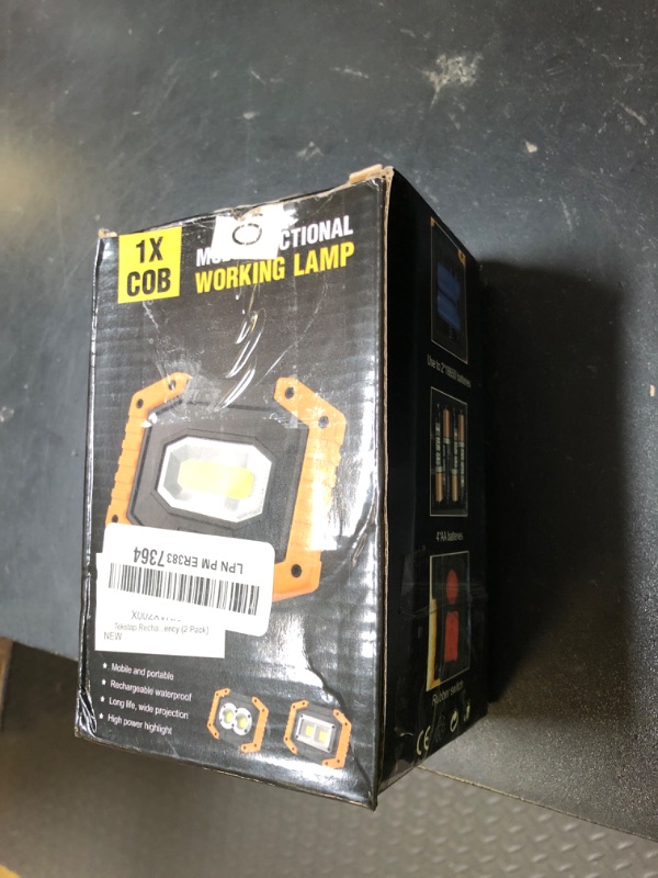 Photo 1 of Tekstap LED Work Light Rechargeable, 30W 2000LM Portable Waterproof Rechargeable Work Lights with Stand, Battery Powered COB Flood Lights for Power Ouage Emergency Outdoor Camping Garage