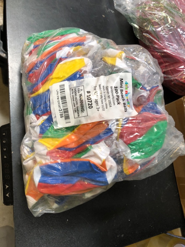 Photo 1 of 4E's Novelty Mini Beach Balls Bulk 100 Pack, Summer Pool Party Favors for Kids, Inflatable Pool Toys, Hawaiian Luau Party Decorations Goodie Bag Fillers, End of Year Student Gifts from Teacher