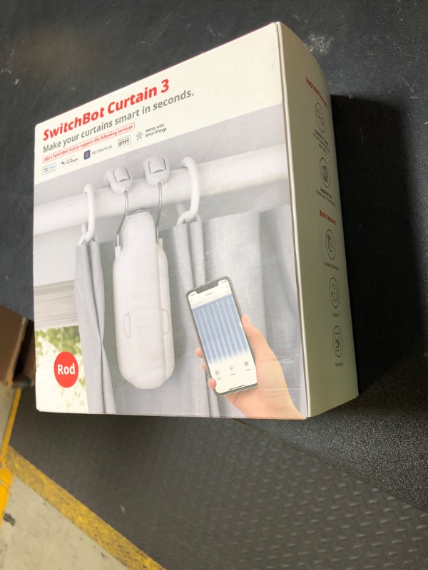 Photo 1 of SwitchBot Automatic Curtain Opener - Bluetooth Remote Control Smart Curtain with App/Timer, Upgraded High-Performance Motor, Add SwitchBot Hub to Work with Alexa, Google Home, HomeKit (Curtain 3, Rod)
