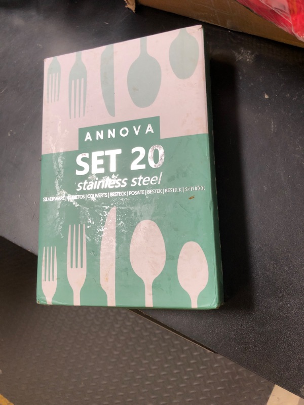 Photo 1 of ANNOVA Silverware Set Stainless Steel Cutlery Color Handle With Rivet/Retro Flatware (Pastel Mix, 20 Pieces)