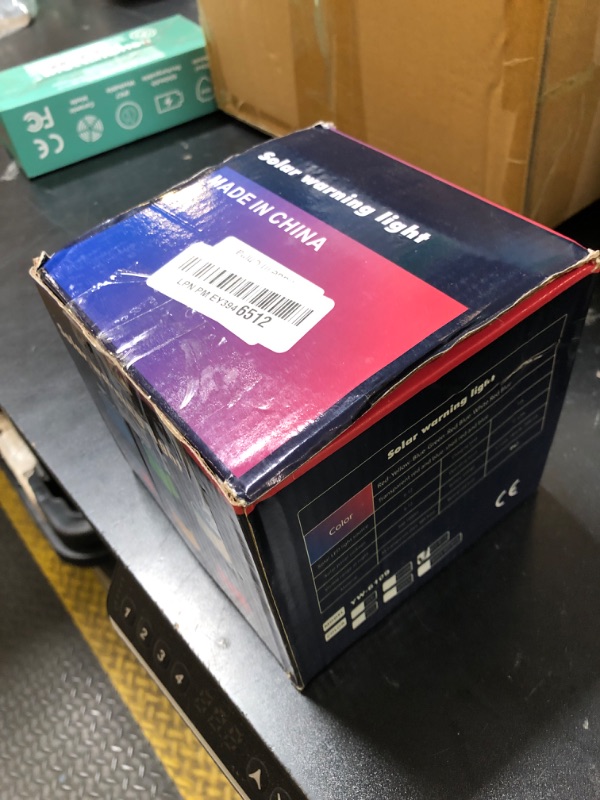 Photo 1 of RISOON Solar Strobe Warning Safety Flashing Light/Ceiling Strobe Light, with Strong Magnetic Base Waterproof for Construction, Traffic, Factory, Crane Tower, Boat Navigation (New Red+Blue)
