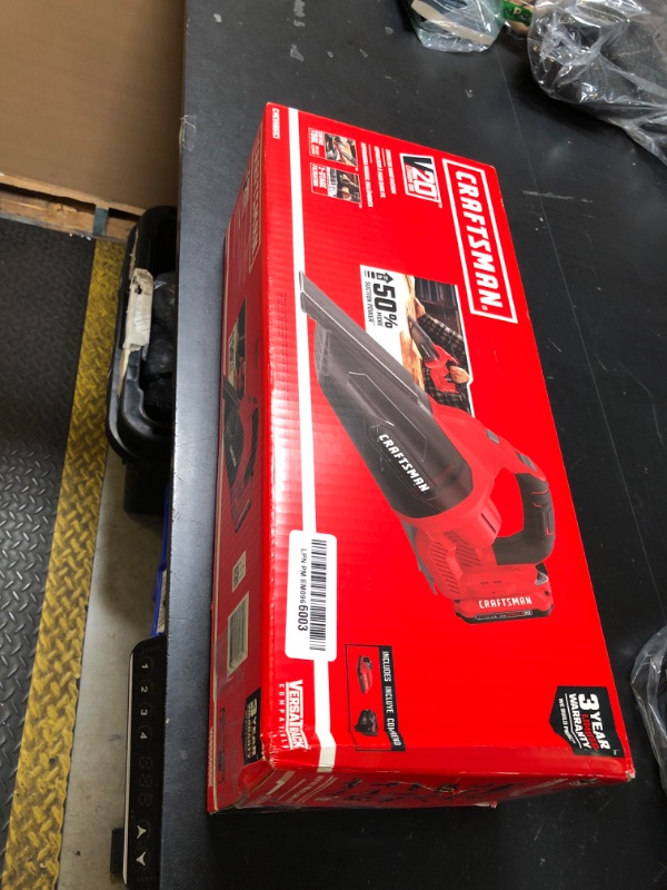 Photo 1 of Craftsman V20 Cordless Hand Vacuum, 45 CFM, 2 Stage Filtration System with Filter, Battery and Charger Included (CMCVH001C1)