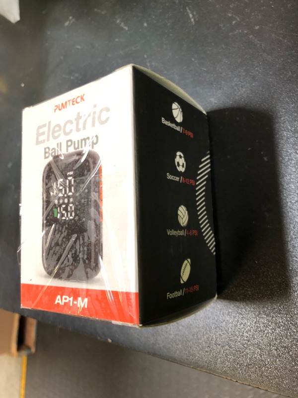 Photo 1 of Pumteck AP1-M Electric Ball Pump: Portable Sports Automatic Ball Air Pump with Digital Precise Pressure Gauge, 15Psi Fast Inflation Basketball Soccer Football Volleyball Rugby Inflator with 2 Needles