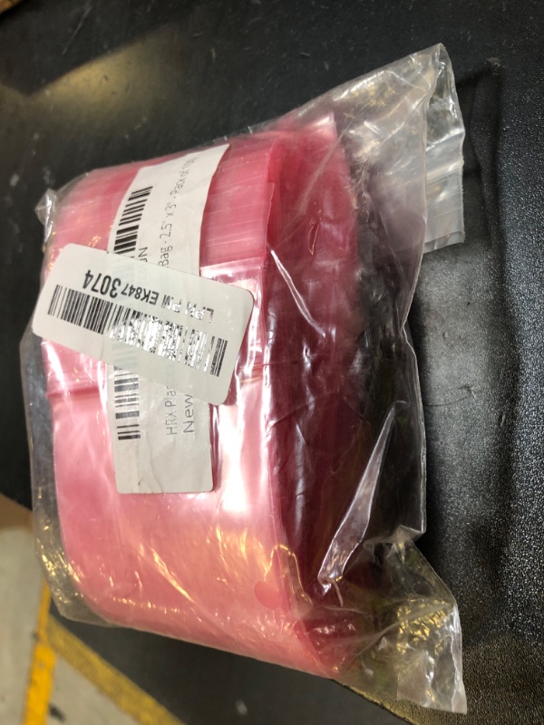 Photo 1 of HRX Plastics Pink Anti-Static Seal Top Bag - 2.5" x 3" - Pack of 100