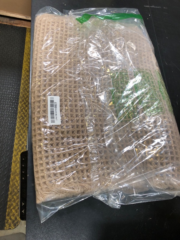 Photo 1 of MIULEE Set of 2 Waffle Bathroom Rugs, Boho Bath Rugs Non Slip Washable, Super Absorbent Bath Mats, Ultra Soft Rubber Backed Shower Mats for Bathroom Floor, Tub and Shower, Brown, 18x30 Inch