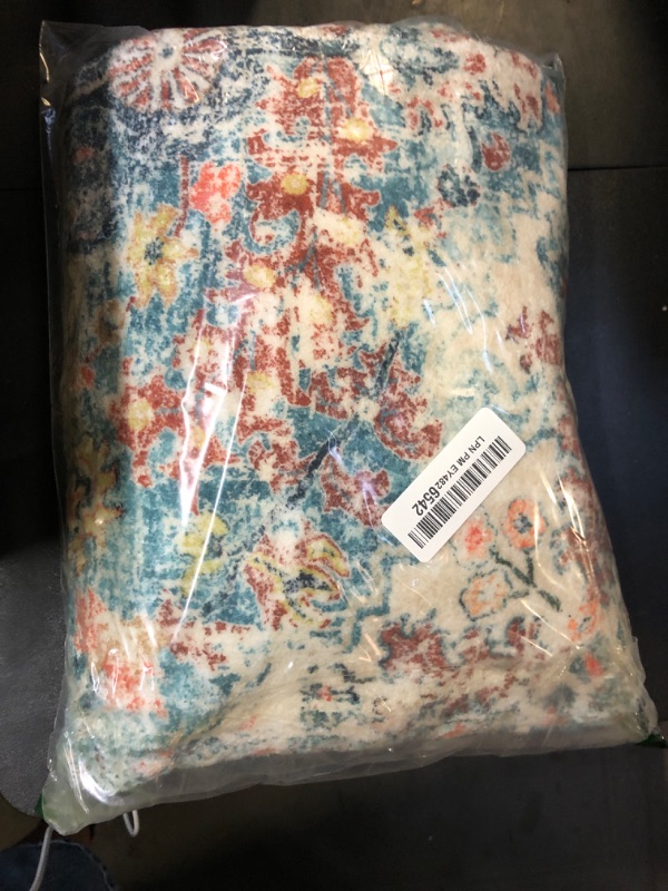 Photo 1 of Lahome Boho Bohemian Area Rug - 2x3 Small Washable Bathroom Entryway Kitchen Rug,Floral Medallion Non Slip Pet Friendly Vintage Throw Carpet for Indoor Front Door Sink Living Room Bedroom,Teal