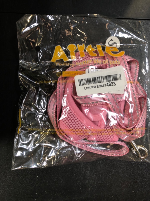 Photo 1 of AIITLE Soft Breathable Bunny Harness Set - Escape-Proof Adjustable Vest, Lightweight Reflective Leash for Running, Hiking - Fits Rabbits, Guinea Pigs, Kittens Pink S