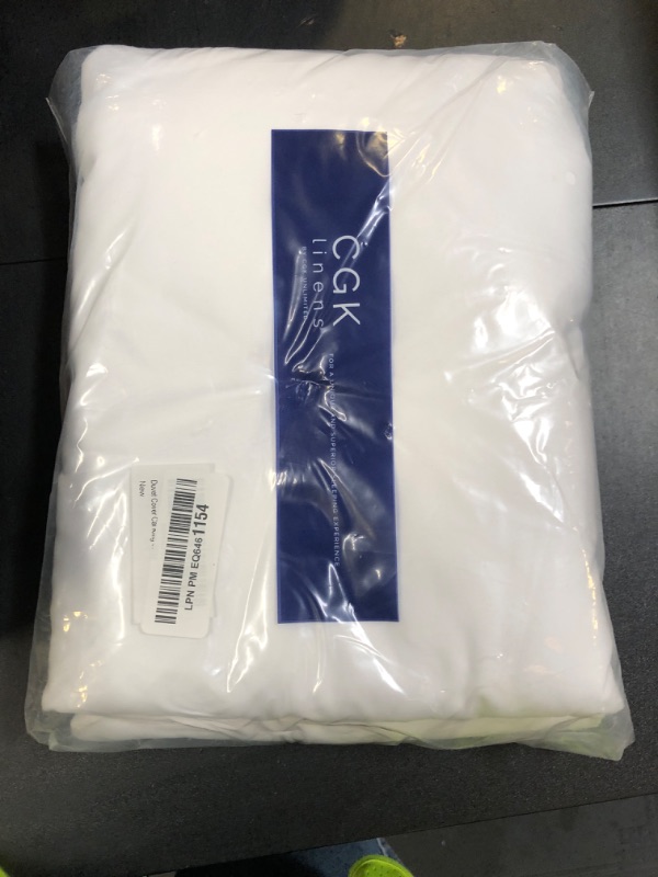 Photo 1 of Duvet Cover Cal King Size Set - Extra Soft Cal King Size Duvet Cover 104 x 98 with 2 Pillow Shams - Hotel Luxury Easy Care & Fade Free w/Zipper Closures & Ties - Comfy Breathable Bedding Set (White)