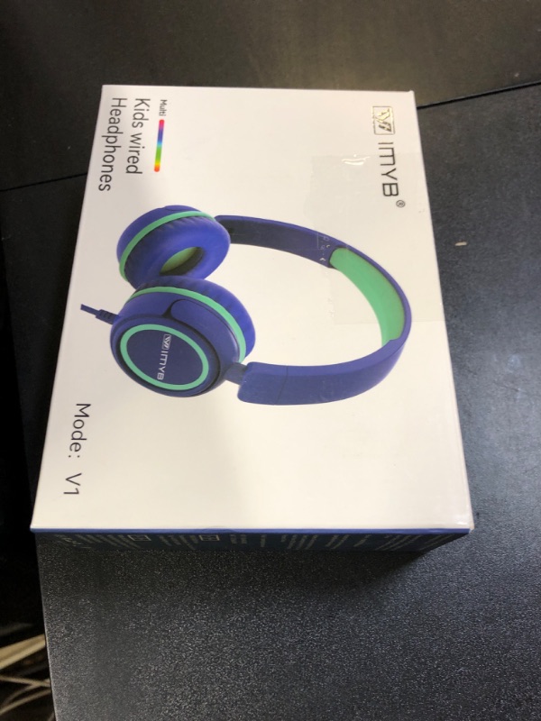 Photo 1 of IMYB Kids Headphones, V1 Wired Stereo Foldable Tangle-Free 3.5mm Adjustable On-Ear Headphones for Kids for School/Toddlers/Childrens/Teens/Boys/Girls/Ipad/Tablet/Kindle/Phones/Travel/Plane (Blue)