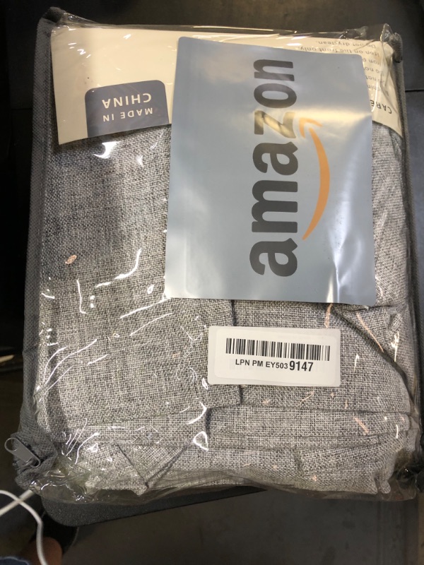 Photo 1 of 100% Blackout Shield Linen Blackout Curtains for Bedroom 84 Inches Long, Back Tab/Rod Pocket Living Room Drapes, Thermal Insulated Blackout Curtains 2 Panels Set, 50" W x 84" L, Grey