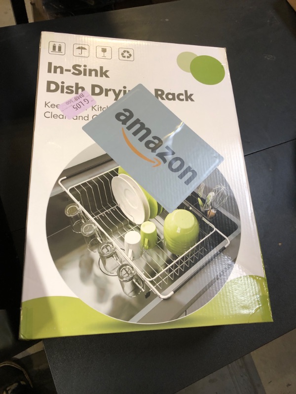 Photo 1 of JASIWAY Dish Drying Rack in Sink, Expandable Stainless Steel Dish Drainers for Kitchen Counter, Dish Dryer Rack for Inside Sink, Over The Sink Dish Racks with Utensil Holder, Silver