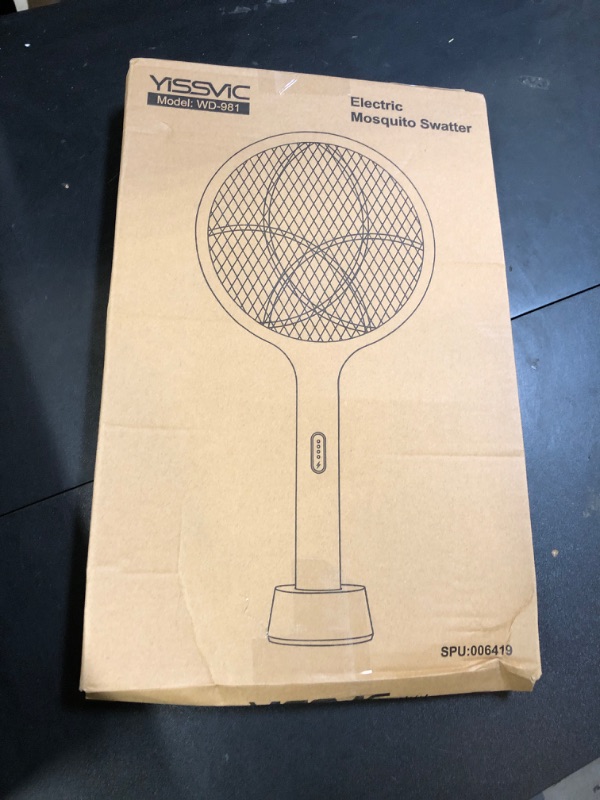Photo 1 of YISSVIC Electric Fly Swatter Bug Zapper Racket Dual Modes Mosquito Killer with Purple Mosquito Light Rechargeable for Indoor Home Office Backyard Patio Camping
