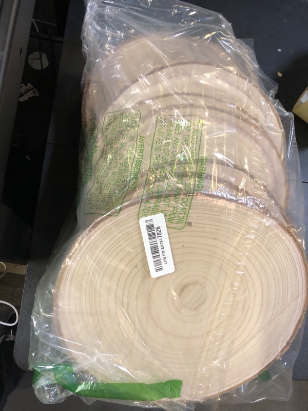 Photo 1 of SENMUT 10 Pcs Large Wood Slices for Centerpieces 10-11 inches Wood Rounds for Tables Decor Rustic Wood Circles for DIY Crafts and Wedding Decor Round Wooden Discs Wood Slice Ornaments