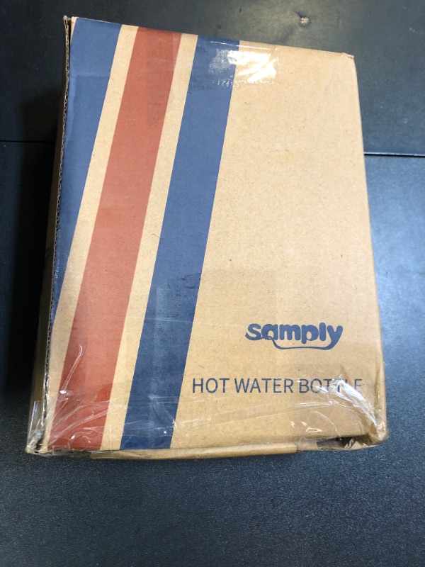 Photo 1 of samply Hot Water Bottle with Knitted Cover, 2L Hot Water Bag for Hot and Cold Compress, Hand Feet Warmer, Ideal for Menstrual Cramps, Neck and Shoulder Pain Relief, Purple