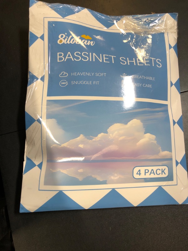 Photo 1 of Baby Bassinet Sheets 4 Pack Compatible with Maxi COSI Iora, Koola Baby, BabyBond, Nordmiex 3 in 1, Mereryi and IKOMZY Bedside Bassinet, Ultra Soft & Skin-Friendly, Grey and White